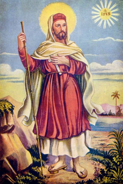 Saint John de Britto, also known as Arul Anandar, was a Portuguese Jesuit missionary and martyr, often called 'the Portuguese St.Francis Xavier' by Indian Catholics. He can be called the John the Baptist of India.

<a href="https://commons.wikimedia.org/wiki/File:Jean_de_Brito_(1647-1693)_2.jpg" title="via Wikimedia Commons" target="_blank">Grentidez</a> [Public domain]